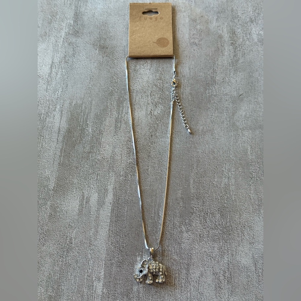 Silver Elephant Pendant Necklace